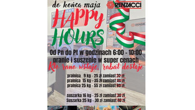Pranie od 25 zł rano – Happy Hours | Renzacci Białystok