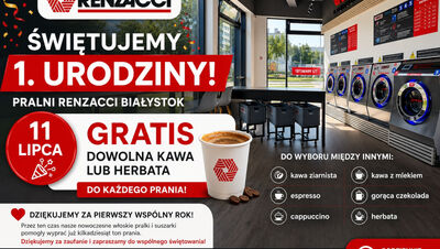 Pralnia Renzacci Białystok świętuje swoje pierwsze urodziny