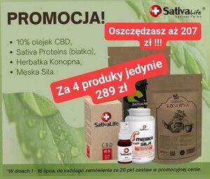 Olejek CBD Sativa Life, promocja, oszczędzasz aż 207 zł !!!