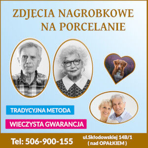 Zdjęcia nagrobkowe na pomnik porcelanie krysztale