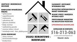 USŁUGI REMONTOWO-BUDOWLANE z uprawnieniami!!!