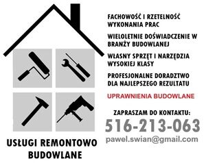 USŁUGI REMONTOWO-BUDOWLANE z uprawnieniami!!!