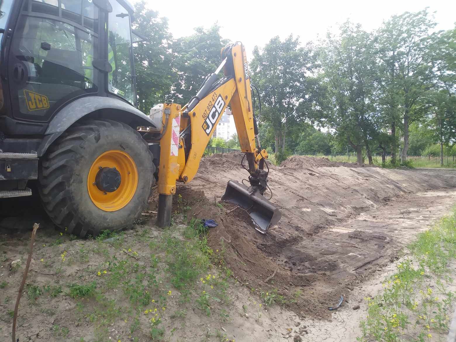 Usługi koparko ładowarką wykopy młot zasypywanie
