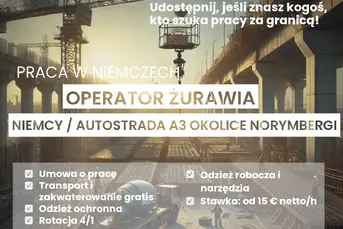 Operator Żurawia – Praca Niemcy Norymberga