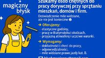 Poszukujemy osób do sprzątania! 