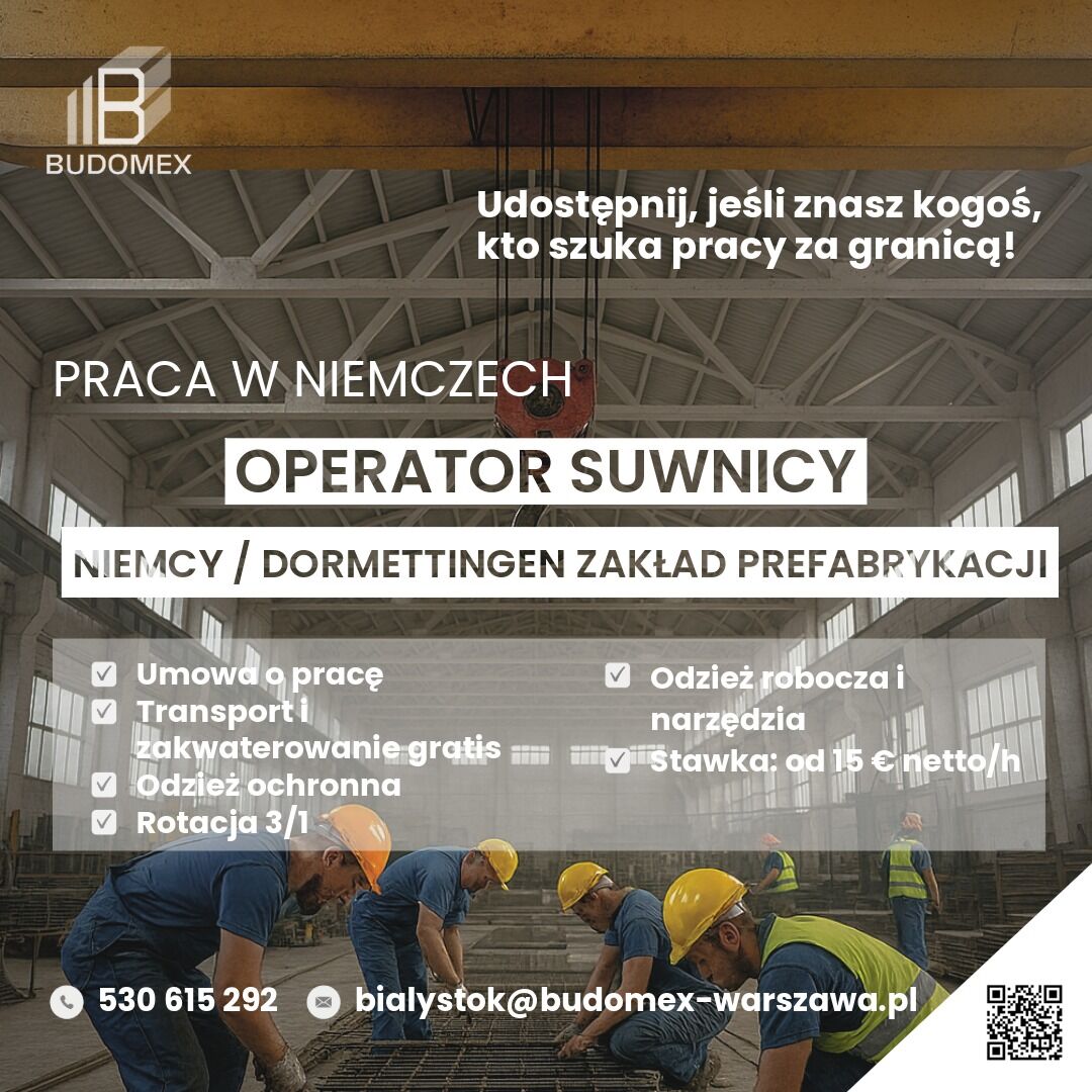 Operator Suwnicy Prefabrykacja Niemcy Dormettingen