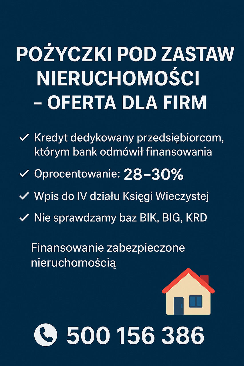 Pożyczki dla firm z zabezpieczeniem nieruchomością