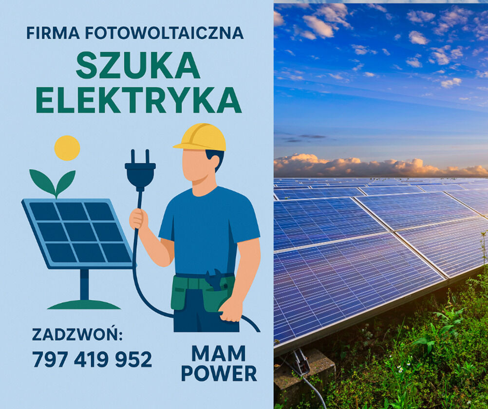 Poszukujemy elektryka i dekarza do montowania PV