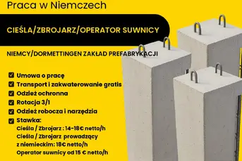 CIEŚLA, ZBROJARZ, OPERATOR SUWNICY Niemcy