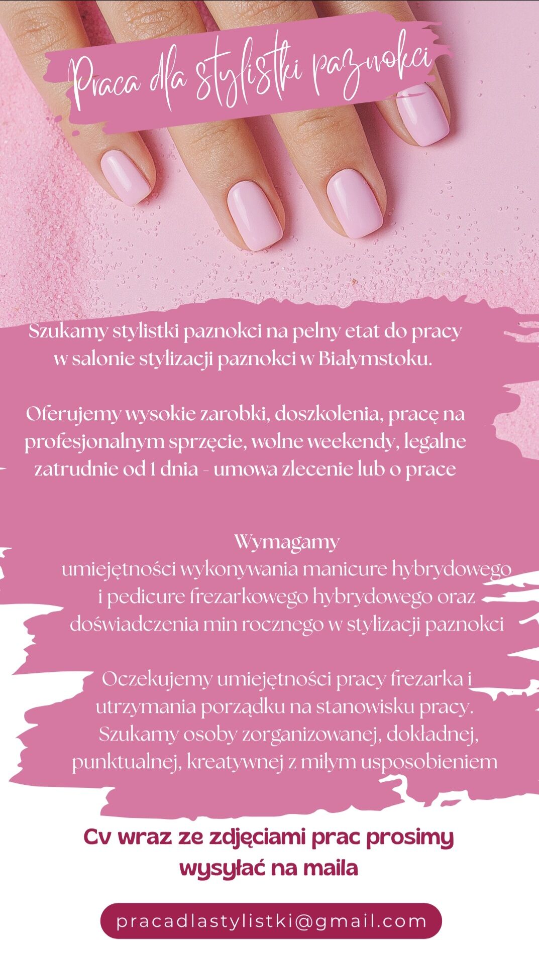Praca dla stylistki paznokci 