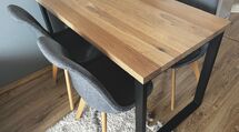 Nowoczesny stół loft z blatem 4cm dębowym lity