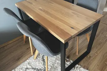 Nowoczesny stół loft z blatem 4cm dębowym lity