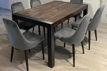 Stół z dębu naturalnego o grubości 4cm barwiony