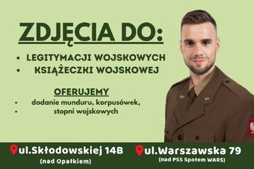 Zdjęcia do legitymacji i książeczki wojskowej  TAP Białystok Podlaskie 