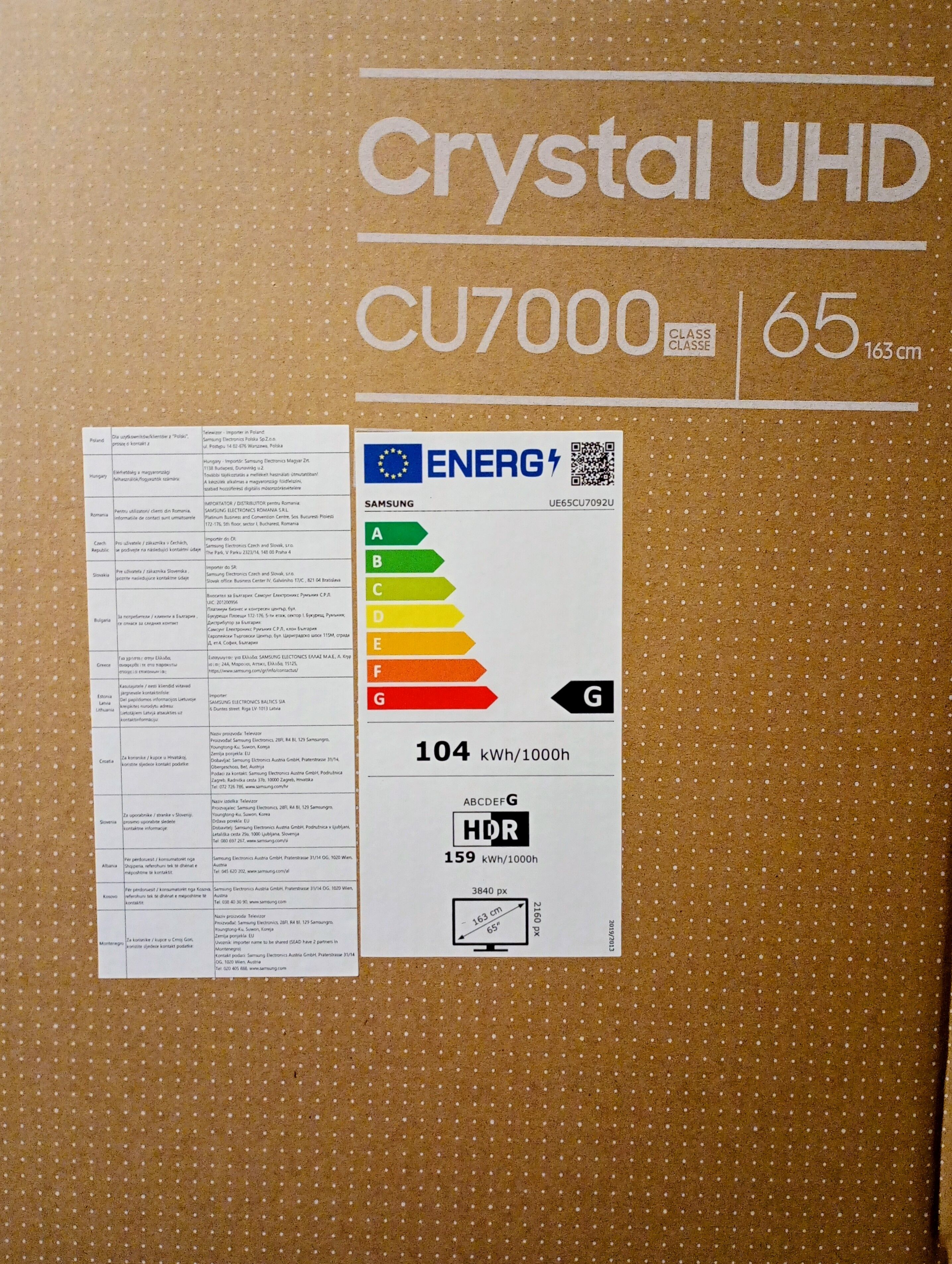 Sprzedam TELEWIZOR SAMSUNG -65 cali nowka sztuka