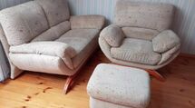 OKAZJA ! Komplet mebli: sofa, fotel, pufa