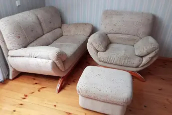 OKAZJA ! Komplet mebli: sofa, fotel, pufa