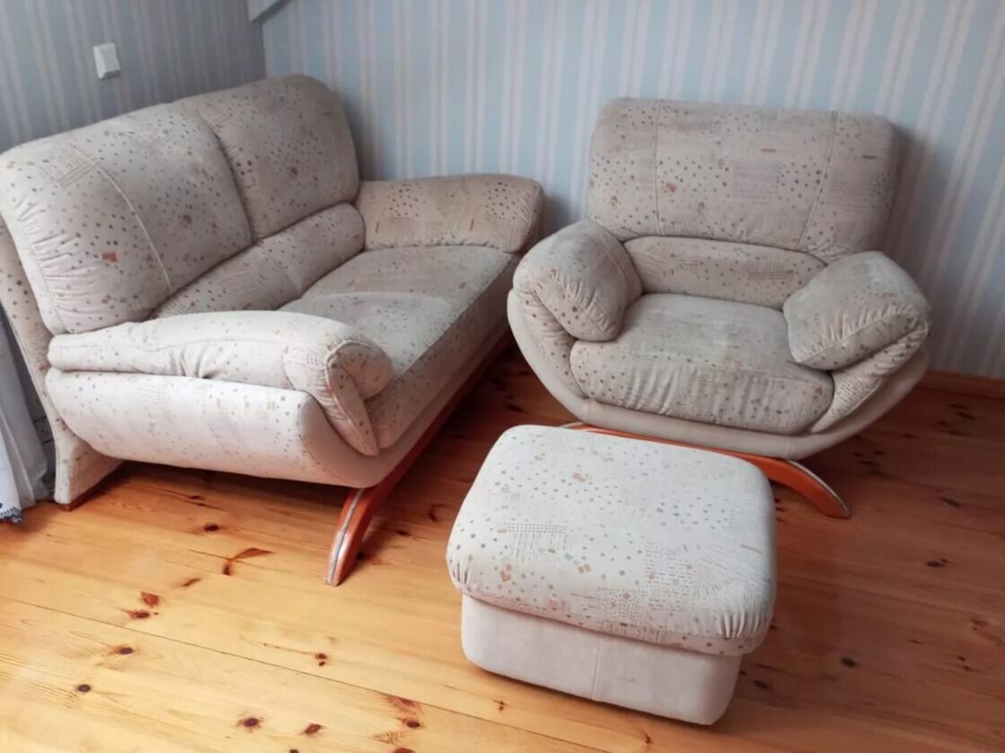 OKAZJA ! Komplet mebli: sofa, fotel, pufa