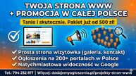 Strona internetowa od 500 PLN z mocną promocją na START/ FAKTURA