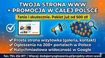 Strona internetowa od 500 PLN z mocną promocją na START/ FAKTURA