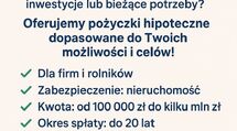 Pożyczki hipoteczne dla firm i rolników