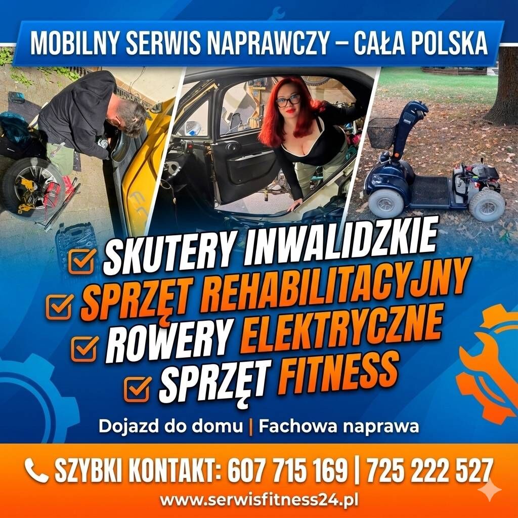 Naprawy skuterów inwalidzkich, rowerów  