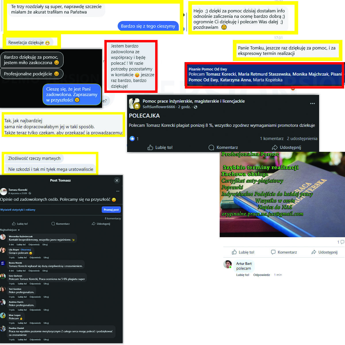 PRACE MAGISTERSKIE, LICENCJACKIE, INŻYNIERSKIE Poprawki - ANTY PLAGIAT