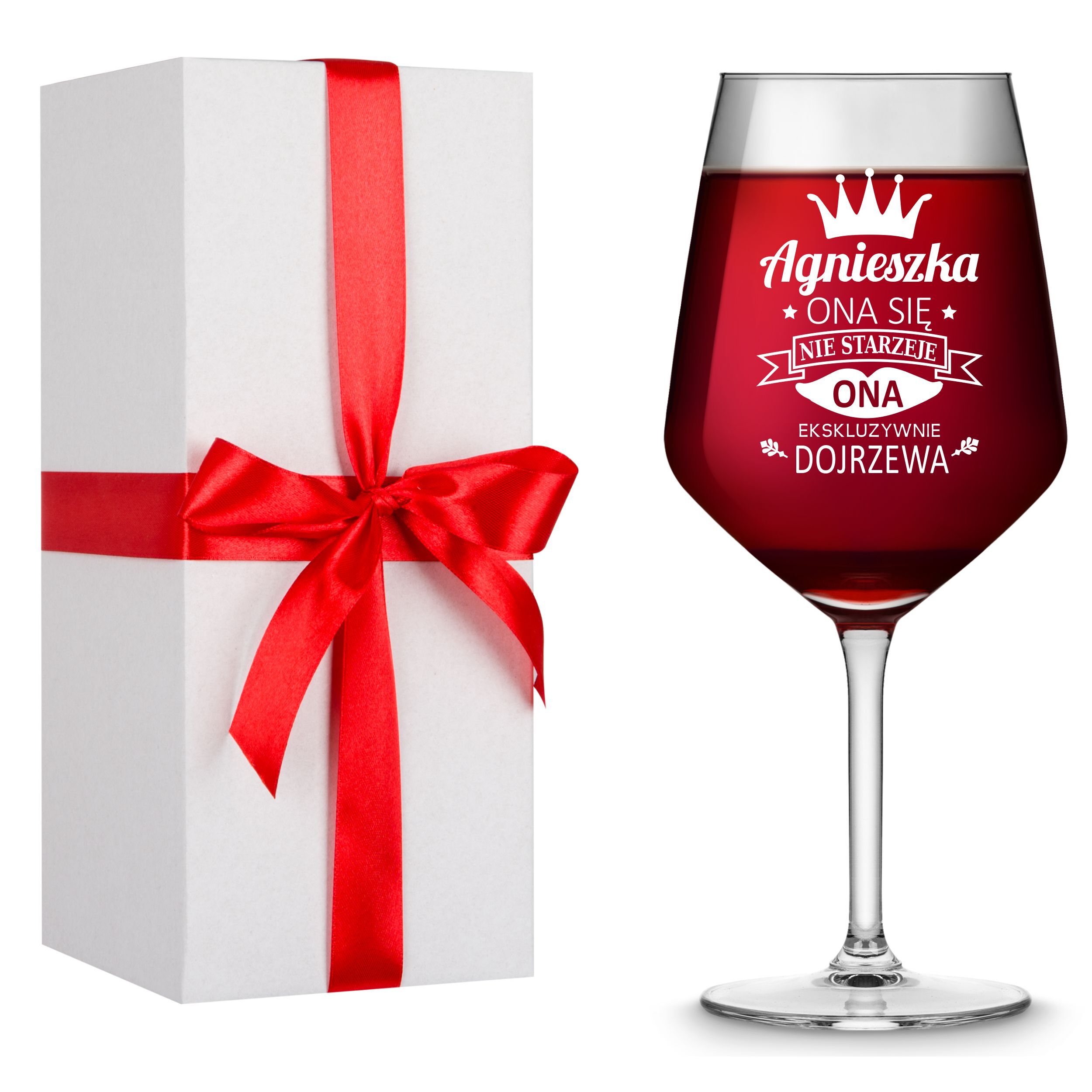 Kieliszek do wina z grawerem -Prezent na dzień Kobiet