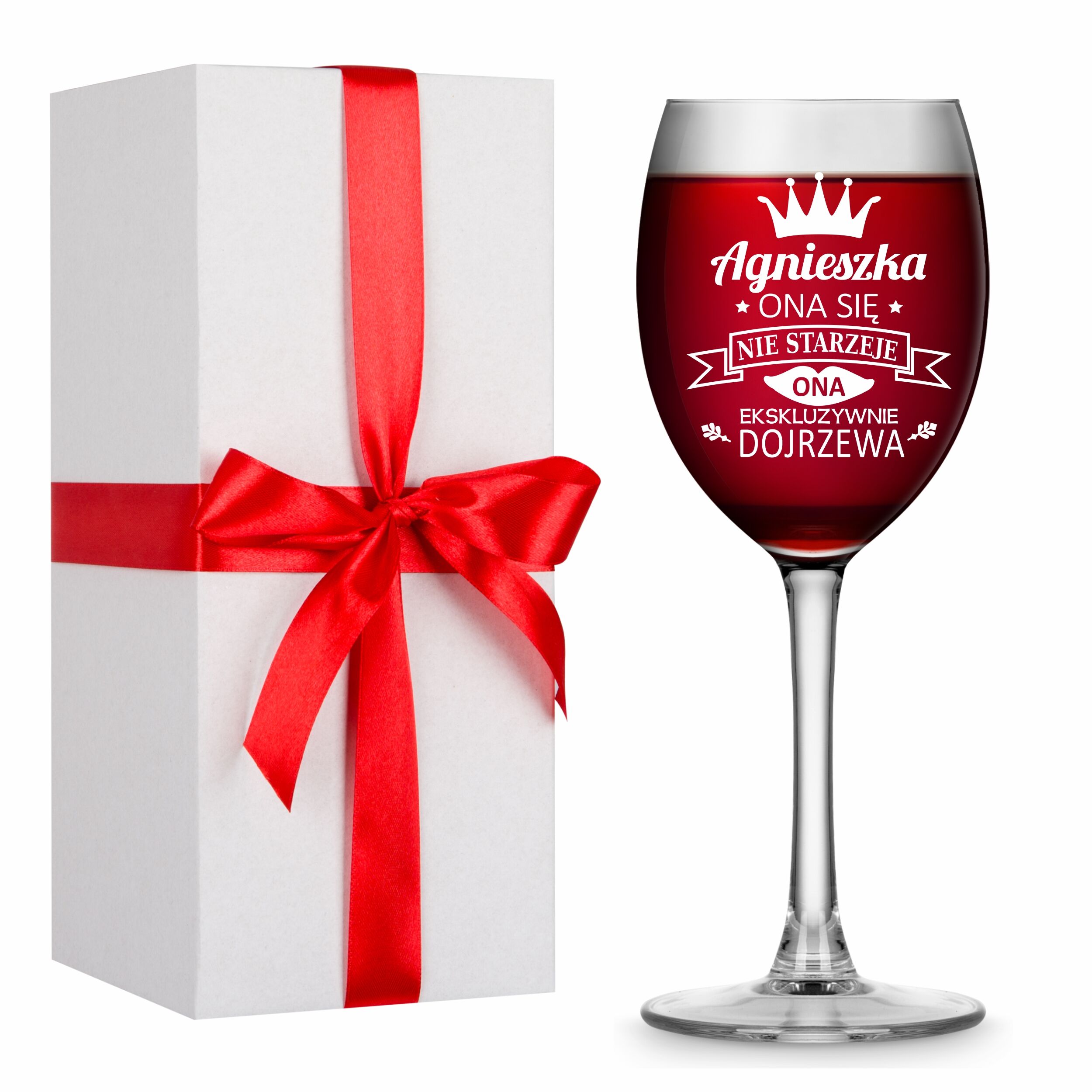 Kieliszek do wina z grawerem-Prezent na dzień kobiet