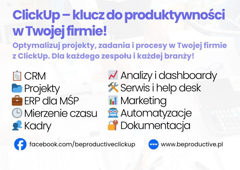 Konsultant ClickUp wdrożenie CRM i zarządzanie pro