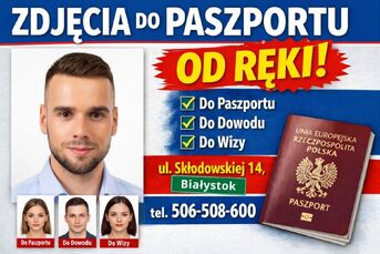 Zdjęcia paszportu dowod prawa jazdy wizy Białystok