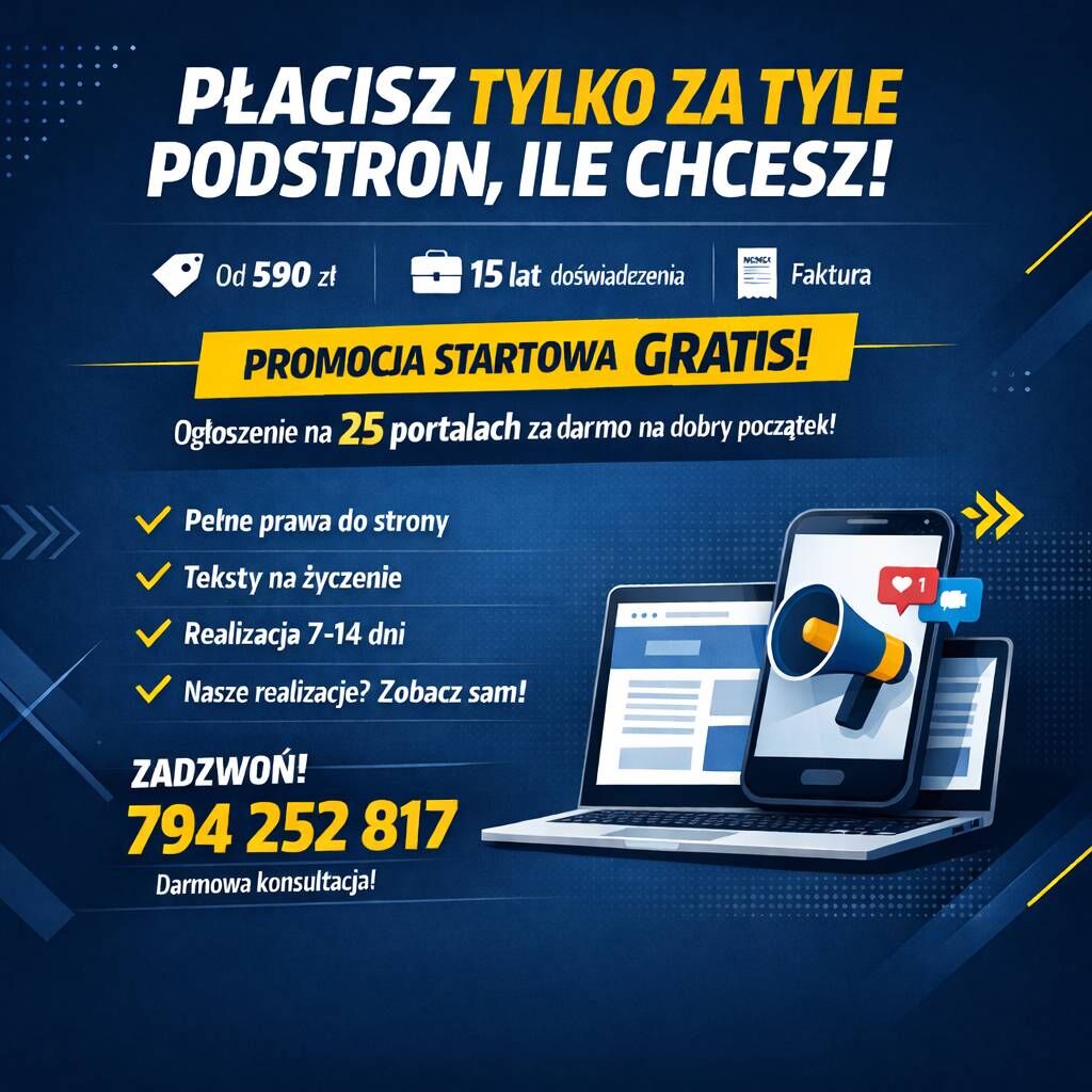 Strona internetowa od 590 zł - płacisz za tyle pod