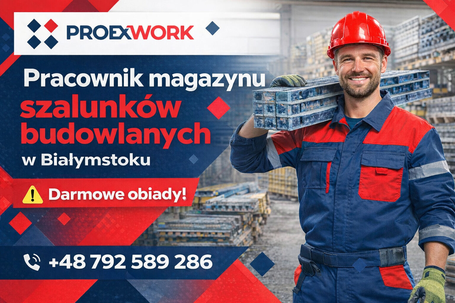 Pracownik magazynu szalunków budowlanych