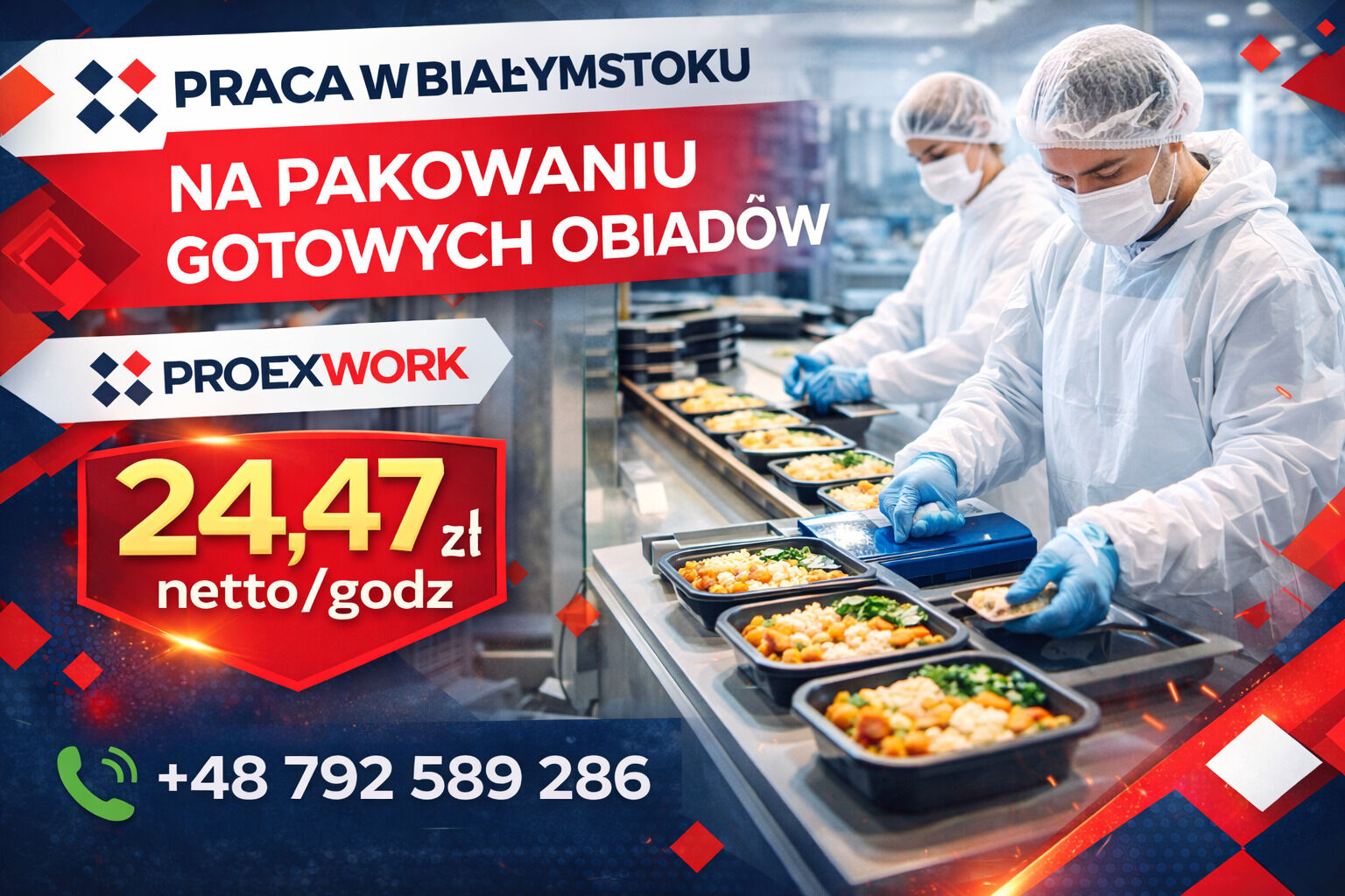 Pakowanie gotowych obiadów w Białymstoku