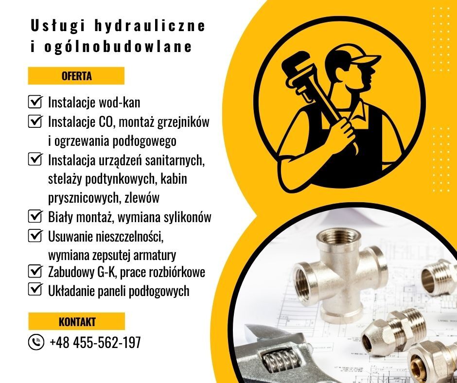 Usługi hydrauliczne  i ogólnobudowlane