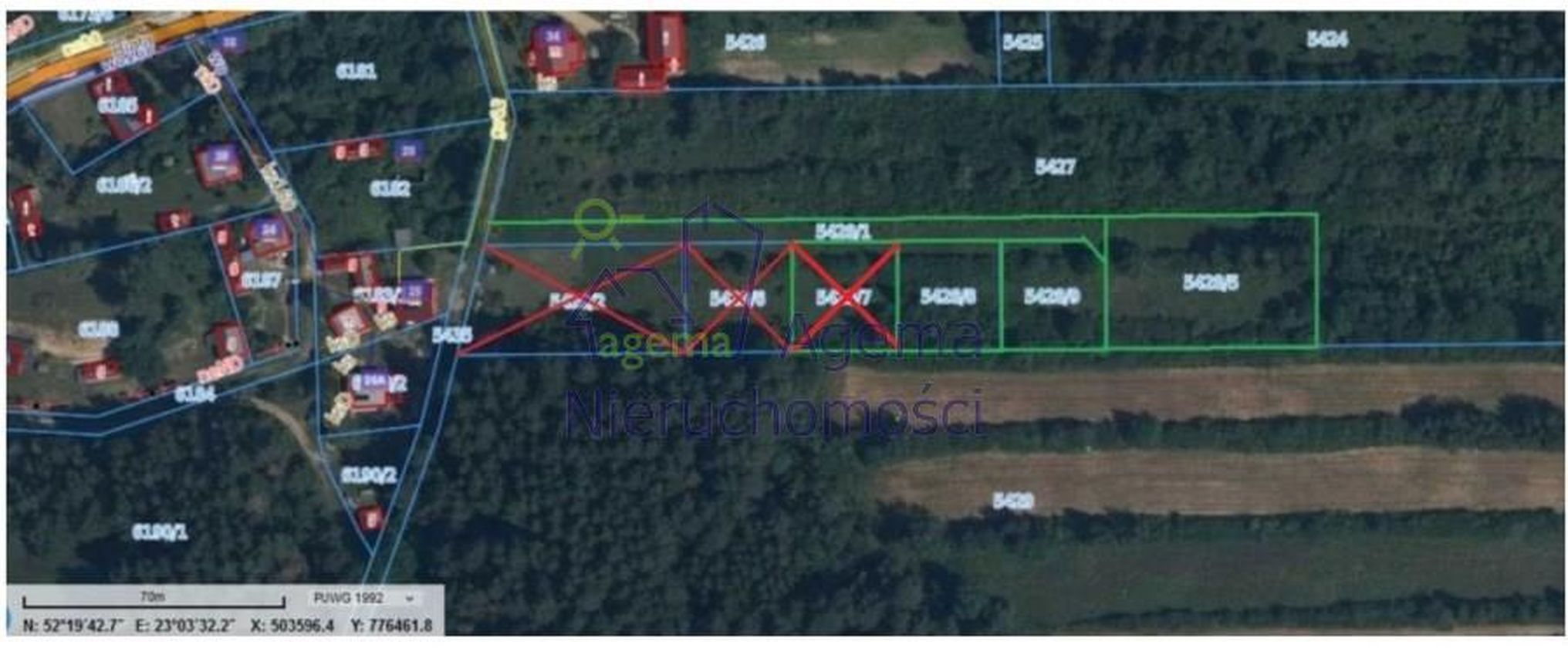 MIELNIK, DZIAŁKA POD ZABUDOWĘ, 837,0 m²