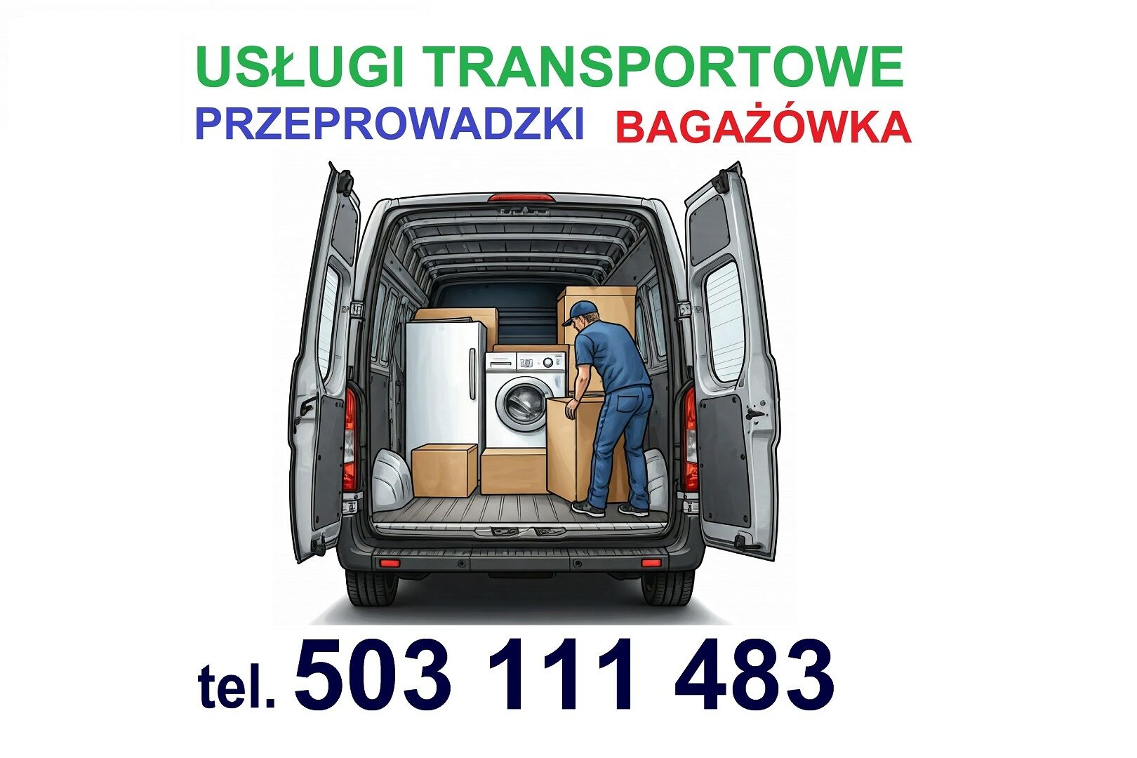 BAGAŻÓWKA TEL. 503 111 483 TRANSPORT MEBLI, AGD