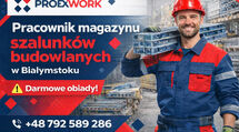 Pracownik magazynu szalunków budowlanych