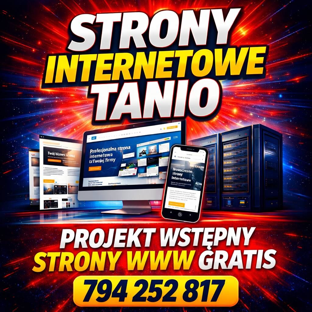 Strona WWW od 590 zł + projekt wstępny GRATIS + BO