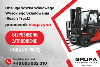 Obsługa Wózka Reach Truck/Pracownik Magazynu