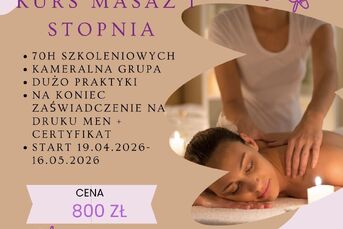 KURS MASAŻ I STOPNIA 