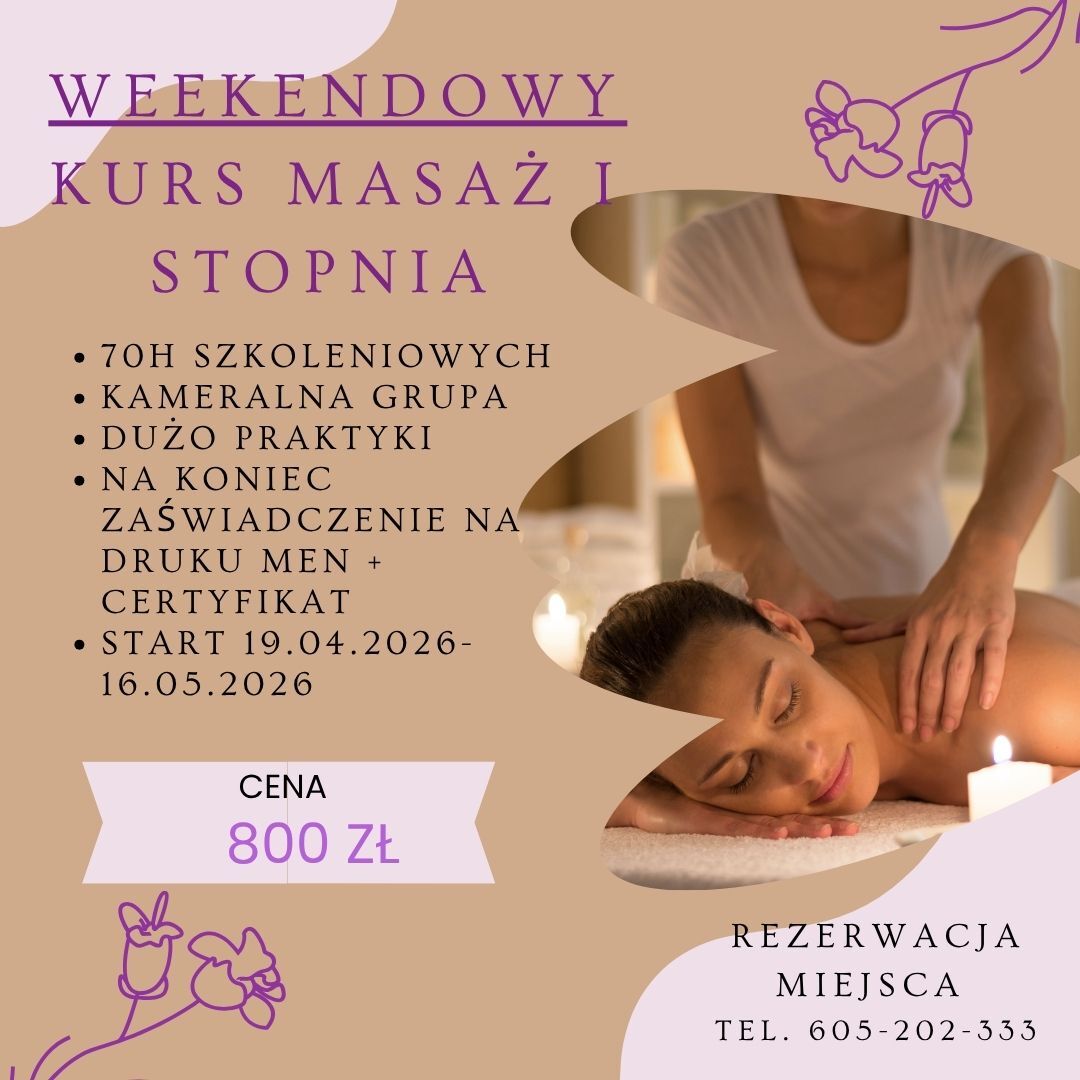 KURS MASAŻ I STOPNIA 