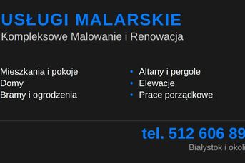 Malowanie ogrodzeń, bram, domów, mieszkań, pokoi 