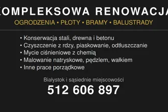 Malowanie i konserwacja ogrodzeń/płotów, balustrad