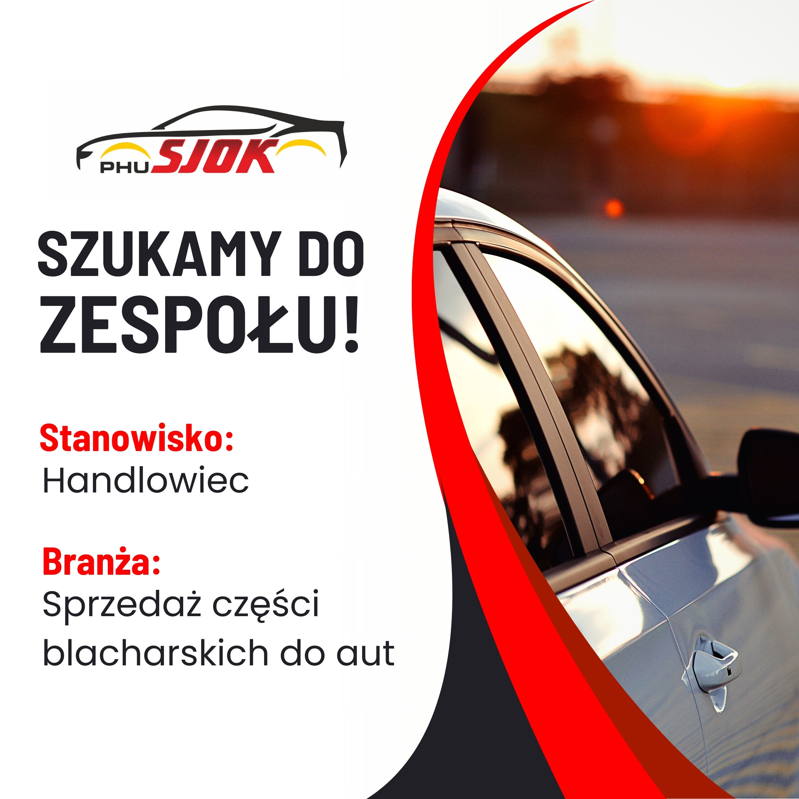 Zatrudnię Handlowca w branży motoryzacyjnej