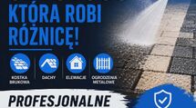 Mycie kostki brukowej elewacji dachów