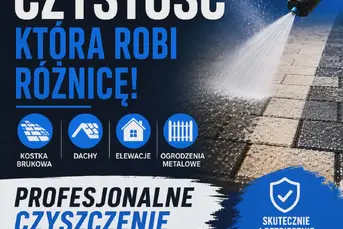 Mycie kostki brukowej elewacji dachów