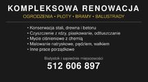 Malowanie i konserwacja ogrodzeń/płotów, balustrad