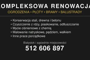 Malowanie i konserwacja ogrodzeń/płotów, balustrad