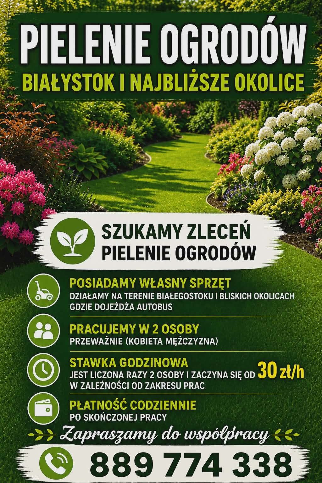 Szukamy pracy pielenie ogrodów 